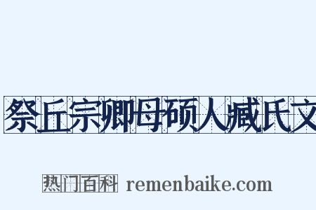 祭丘宗卿母硕人臧氏文是什么意思的图片